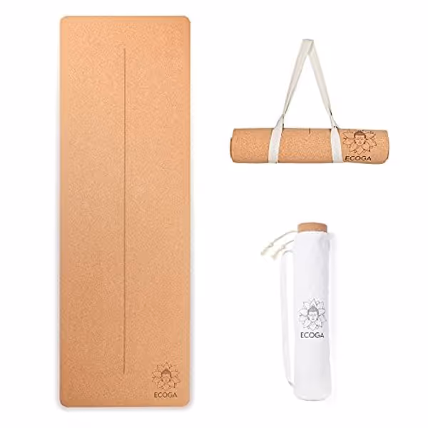 Premium Cork Yoga Mat With Alignment Marks